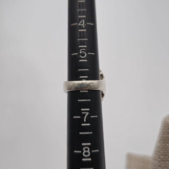 Size 6 Sterling Silver Worn Onyx And Marcasite Ring A1785 - Picture 7 of 9